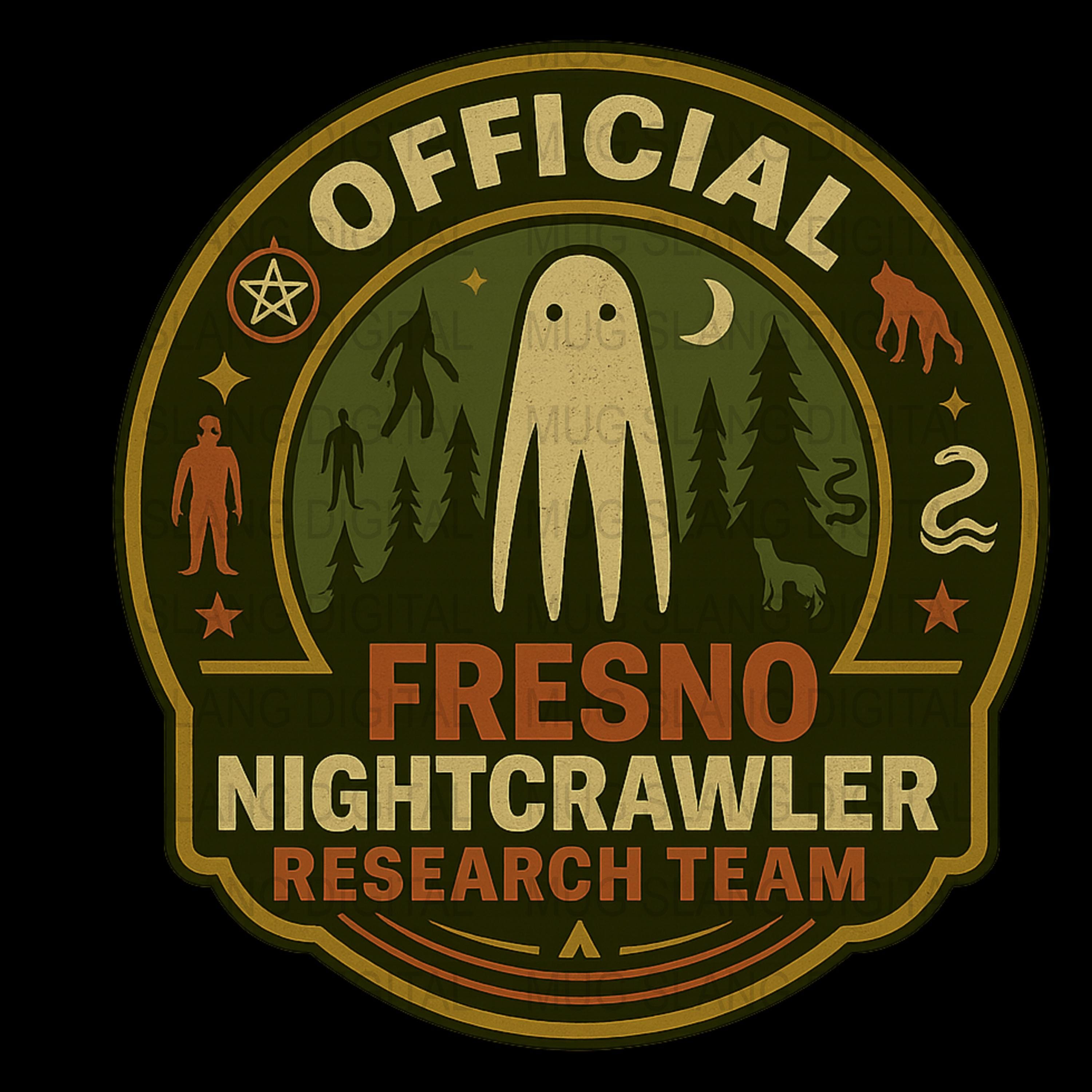 Fresno Nightcrawler Art Cryptid Design Paranormal Print Digital 