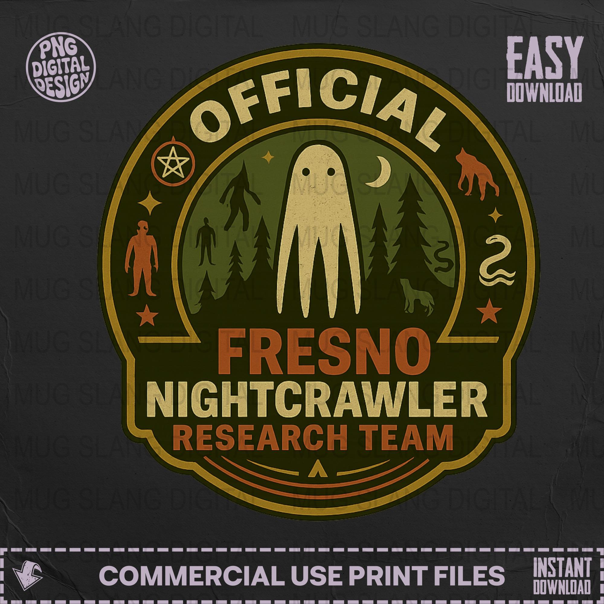 Fresno Nightcrawler Art Cryptid Design Paranormal Print Digital 
