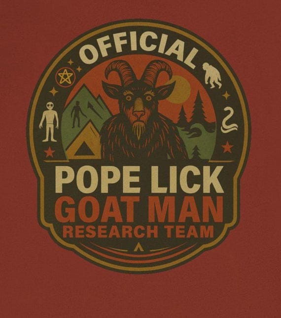 Pope Lick Goatman Shirt: Funny Cryptid Graphic Tee - Bella Canvas