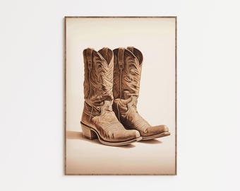 Cowboy Boots Wandkunst, Western Boot Dekor, Rustikale Ranch Western Kunstwerk, Country Western Wohnkultur, digitaler Download