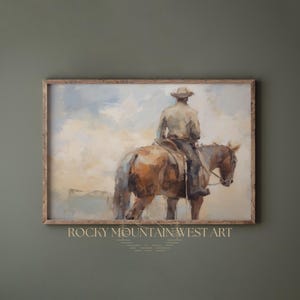 Rustic Farmhouse Wall Art | Western Cowboy Painting | Modern Western Art | Vintage Western Wall Decor | Large Western Wall Art | DOWNLOAD