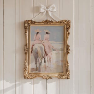 Pink Coastal Cowgirl Wall Art | Girly Western Wall Art | Coquette Room Decor | Beachy Room Decor | Sorority Wall Art | Digital Download