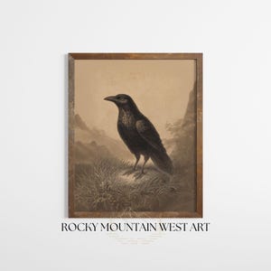 Raven Wall Art Crow Wall Art Dark Cottagecore Gothic Wall Art Dark Academia Art Witchy Room Decor Witchy Wall Art Bird Wall Art