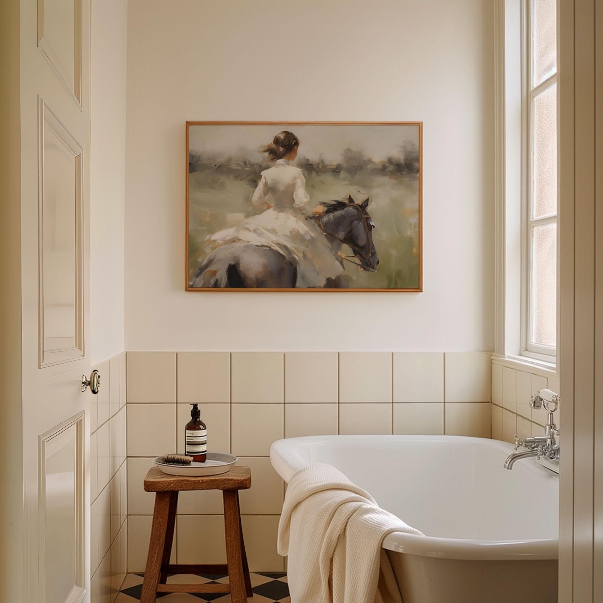 Antique Victorian Woman on Horse Wall Art | Neutral Wall Prints ...
