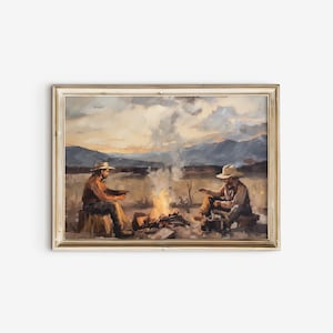 Vintage Cowboy Wall Art | Large Western Wall Art | Cowboy Paintings | Modern Western Art | Farmhouse Home Decor | Rustic Wall Art | DOWNLOAD