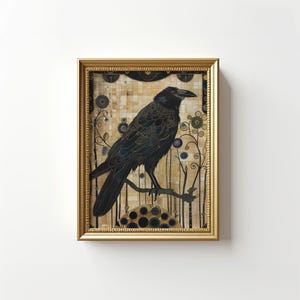 Raven Wall Art Crow Wall Art Dark Cottagecore Gothic Wall Art Dark Academia Art Witchy Room Decor Witchy Wall Art Bird Wall Art