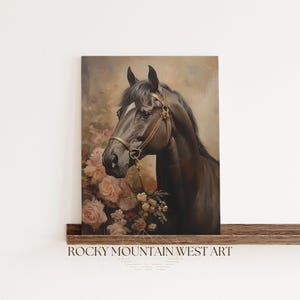 Vintage Horse Print | Rustic Farmhouse Decor | Vintage Horse Painting | Horse Face Wall Art | Horse Oil Painting | Horse Gifts | PRINTABLE