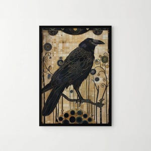 Raven Wall Art Crow Wall Art Dark Cottagecore Gothic Wall Art Dark Academia Art Witchy Room Decor Witchy Wall Art Bird Wall Art