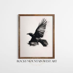 Crow Wall Art Raven Wall Art Dark Cottagecore Gothic Wall Art Dark Academia Art Witchy Room Decor Witchy Wall Art Bird Wall Art