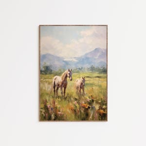 Quadri vintage con cavalli, grandi quadri western, quadri in stile fattoria, quadri rustici, decorazioni per la casa in stile cottagecore, decorazioni per la casa in stile western.