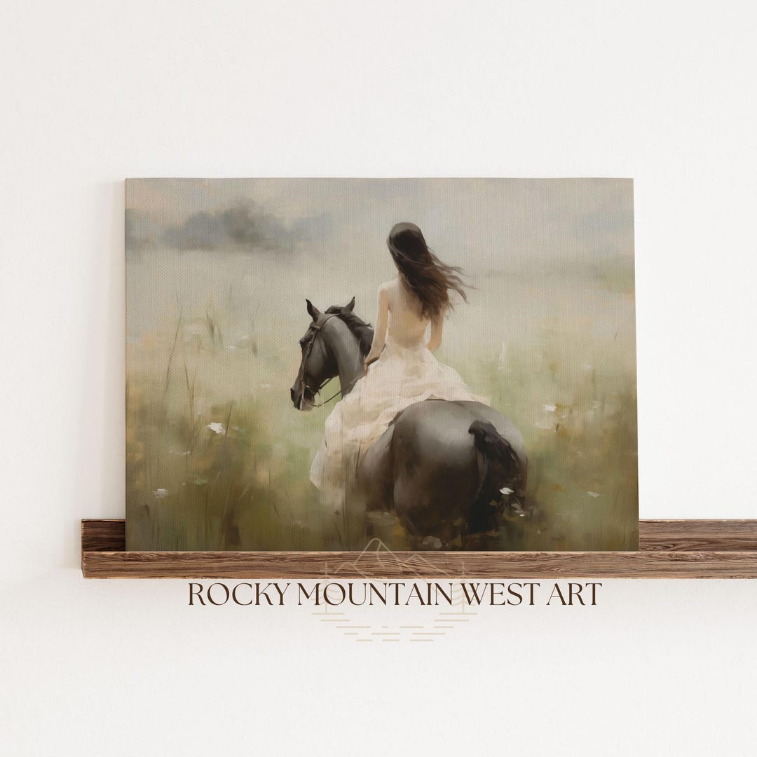 Buy Antique Victorian Woman on Horse Wall Art | Vintage Horse Print ...