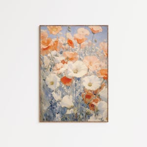 Vintage Poppies Watercolor Print | Botanical Wall Art (Digital Download)