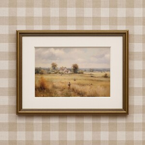 Vintage Landscape Autumn Wall Art Rustic Autumn Painting Farmhouse Fall Home Decor Cozy Home Decor Vintage Oil Painting Printable