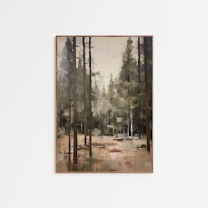 Vintage Pine Tree Wall Art | Nature Wall Art | Rustic Pine Forest Painting | Woodland Nursery Wall Art | Log Cabin Wall Decor | DOWNLOAD