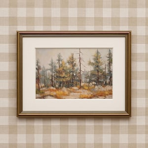 Rustic Pine Forest Painting Vintage Pine Tree Print Woodland Nursery Wall Art Cabin Wall Decor Masculine Wall Art Nature Wall Art