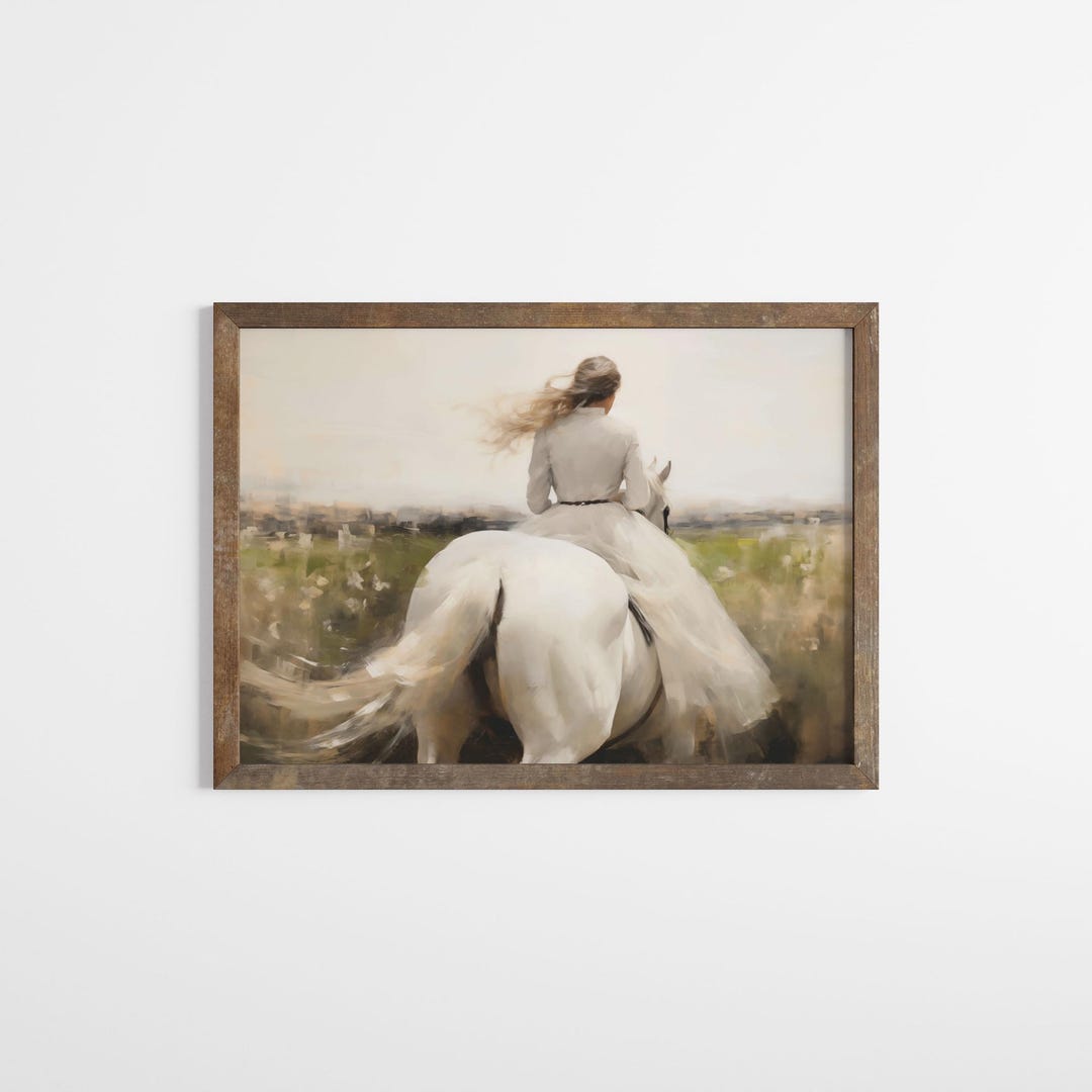 Antique Woman on Horse Print | Victorian Countryside Art - Etsy
