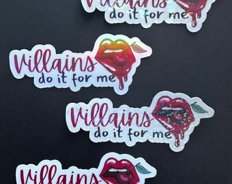 Los villanos lo hacen por mí Vinilo adhesivo para libros / Adhesivo para libros / Lector de obscenidades / Regalo para lectores / Libros / Lector de libros / Adhesivo para Kindle / Romance