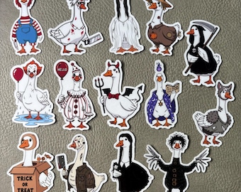 Horror Goose Stickers – Funny Spooky Slasher Halloween Vinyl Stickers