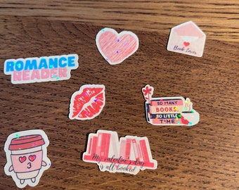 Valentine’s day glitter Vinyl  book lover stickers