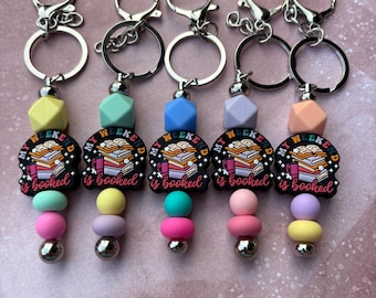 Book Lover Silicone Bead Keychain: Bookish Reader Gift
