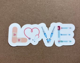 LOVE Nursing Vinyl Sticker | Nurse sticker | Nursing stickers | nursing student stickers | RN | LPA | Health science stickers