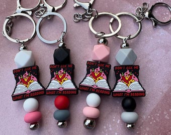 Book Lover Silicone Bead Keychain: Handmade Reader Gift