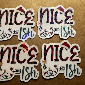 Nice Ish Vinyl Book Sticker | Bookish | Christmas | Winter | Smut Reader | Gift Books | Kindle Sticker | Romance | Cute | Funny |Xmas lights