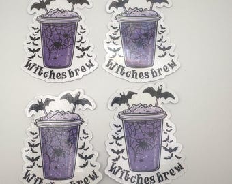 Witches Brew Vinyl Sticker: Bats and Potion, Bookish Fall Decor