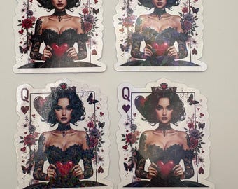 Queen of Hearts Vinyl Sticker | Smut Reader | Dark Romance | Spicy Bookish Gift | Sexy Gothic Aesthetic | Kindle & Book Lover Accessory