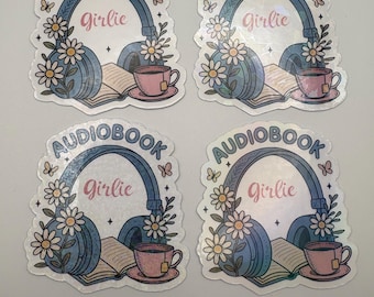 Audiobook Girlie Vinyl Sticker | Waterproof Book Lover Gift