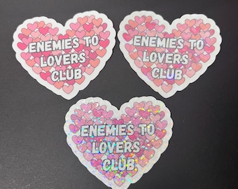 Enemies to Lovers Club Vinyl Buchaufkleber | Schmutz Leser | Geschenk für Leseratte | Bücherwurm Sticker | Buch-Leser | Kindle Sticker | Herz | Romantik