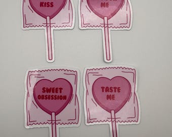 Lollipop Vinyl Book Stickers | Spicy and Flirty Bookish Stickers | Sweet and Naughty Sticker Set | Book Lover Gift | Sexy Gifts
