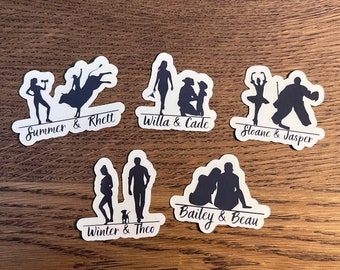 Chestnut Spring Series Character Silhouettes Vinyl Book Sticker| Smut Reader | Reader Gift | Bookish Sticker | Book Reader | Kindle Sticker