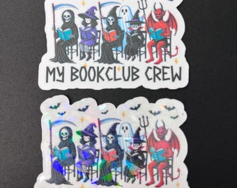 Bookclub Crew ビニールブックステッカー | ハロウィン | 秋 | スマットリーダー | 読者へのギフト | 本好き | ブックリーダー | Kindle ステッカー | スマット | 秋