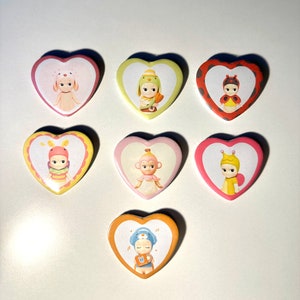 Heart Sonny Angel button pins & stickers