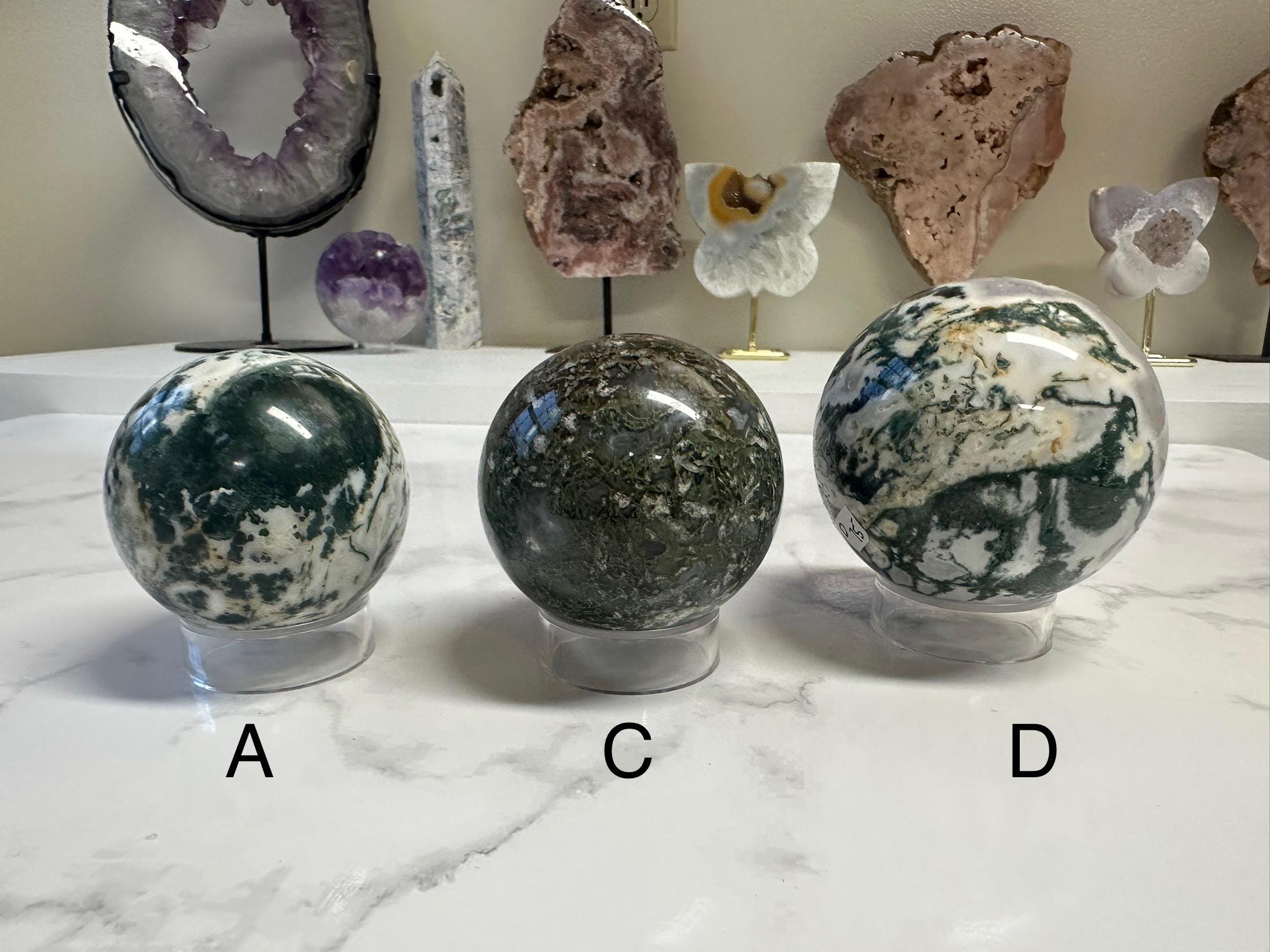 Moss Agate Sphere YOU CHOOSE!