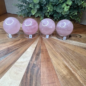 Beautiful Rose Quartz Spheres Super Pink and flashy!