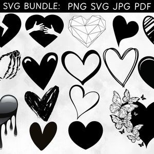 HEART Bundel SVG, HEART Doodle Svg, Heart Svg Cut Files For Cricut, Heart Clipart, Hand Drawn Heart Svg