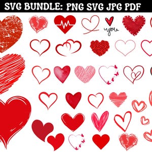 Valentine&#39;s Day Red heart svg | Red heart png | Heart Svg Bundle | Heart shape svg | Heart vector | Heart svg