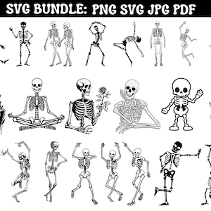 SKELETON SVG, Skeleton Svg Bundle, Skeleton Clipart, Skeleton Cut Files For Cricut, Halloween Svg