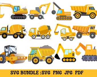 Construction svg bundle, Birthday boy svg, construction svg, Excavator svg, Construction font, Dump Truck Svg, files for Cricut, Silhouette