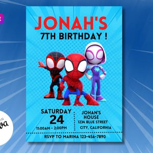 Spidey Invitation Spidey and his Amazing Friends Iron man, Hulk Birthday Party Invite Spidey Birthday Invite Web Editable Template Instant