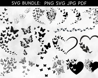 Flying Butterflies Svg Bundle, Butterfly png, Butterfly Svg, Layered Svg,Design Layout,Butterfly Swarm svg, Cut Files For Cricut, Silhouette