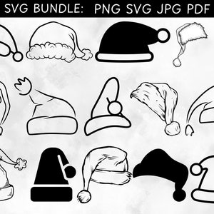 Weihnachtsmütze SVG, großes Bundle, Weihnachten SVG, Weihnachtsmütze Silhouette, Weihnachtssvg Schnittdateien, Weihnachtsmannmütze SVG, Rentier Weihnachtsmütze svg