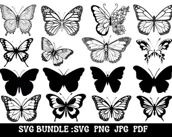 Butterfly SVG Bundle - Cricut Cut Files, Clipart, Vector (Digital Download)