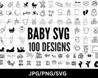 Baby SVG Bundle, Newborn Shower Designs (Digital Download)