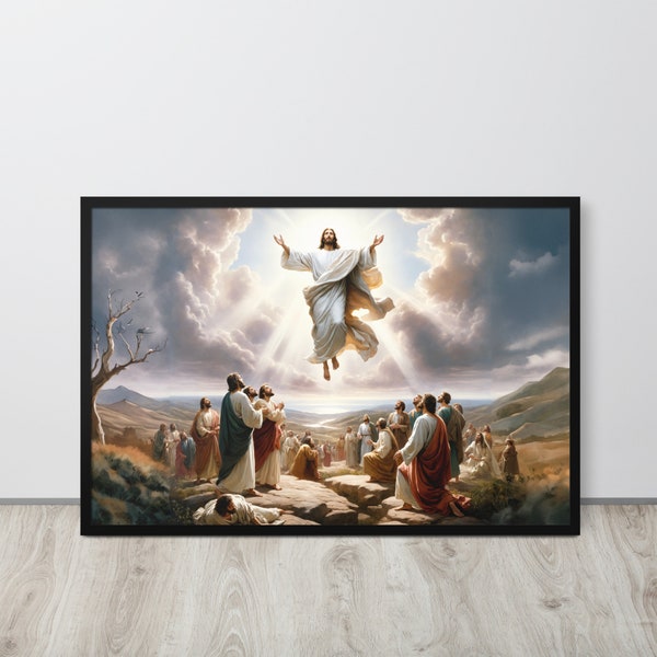 Jésus monte au ciel | Jésus monte | Ascension céleste du Christ | Chef-d'oeuvre spirituel | Jésus-Christ | Décoration chrétienne