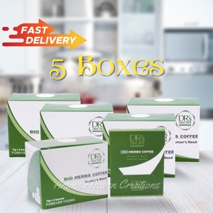 5 boîtes de café bio aux herbes de Drs Secret (hommes) Café bio aux herbes Drs Secret Coffee 15 g x 30 sachets LIVRAISON EXPRESS