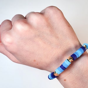 Blue Star Clay Bead Bracelet