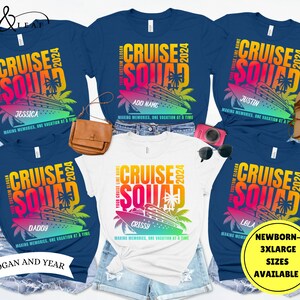 Custom cruise squad shirts, Personalized cruise shirts with names, Matching family vacation tshirts, Making memories group trip tshirt